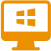 Orange computer icon with a window symbol.