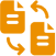 Document exchange icon with arrows.